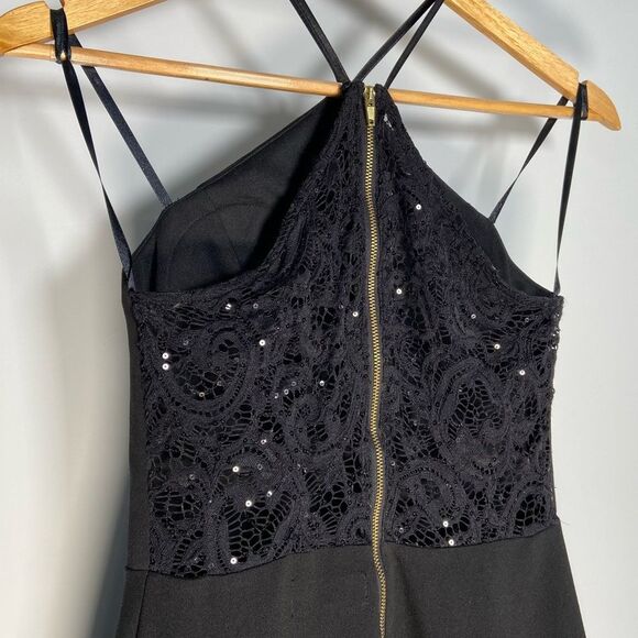 Black Mini Homecoming Dress Lace Back Semi Formal Hoco Party Chic Whimsigoth - Picture 7 of 10